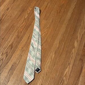 Calvin Klein Striped Tie in Gray and Pink